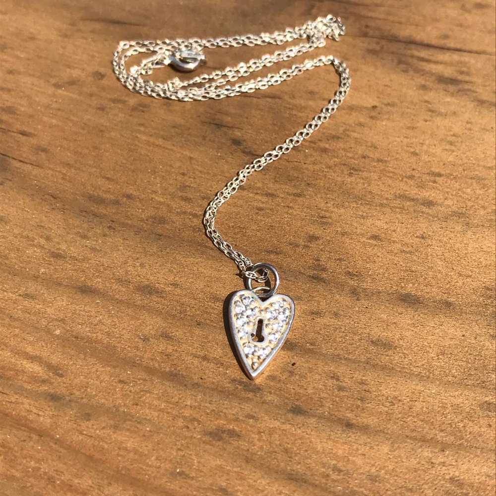 Dainty Heart Charm w/ Rhinestone Inlay